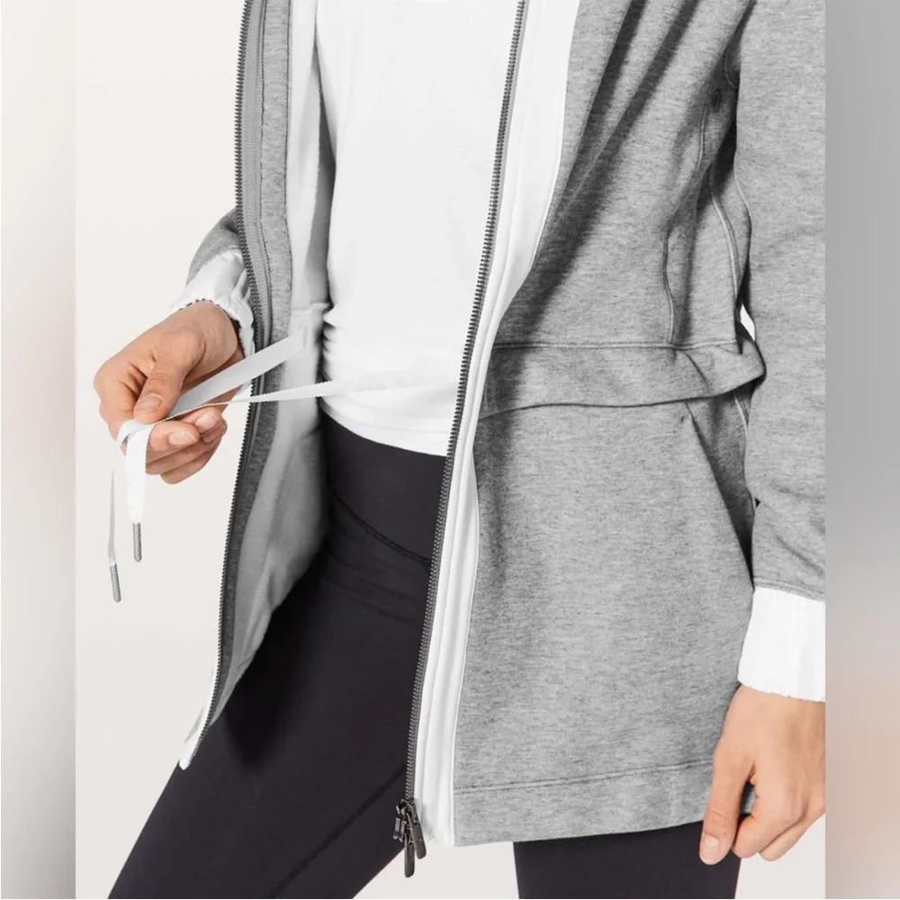 Lululemon Light As Warmth Jacket Heathered‎ Grey Yoga *Broken Zipper*
